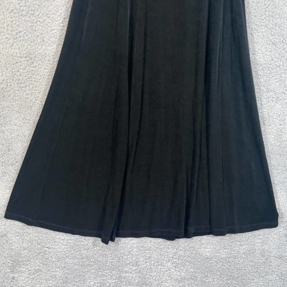 Chico's Skirt Womens 1 Black Casual Pleated Pull On Elastic Waist Solid Maxi - Picture 8 of 15